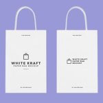 White Kraft Shopping Bag Multicolor Printing - Image 2