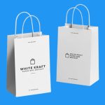 White Kraft Shopping Bag Multicolor Printing